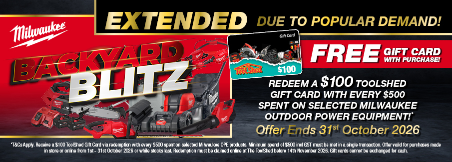 Milwaukee BACKYARD BLITZ OPE EXTENDED until 31 Oct 2026